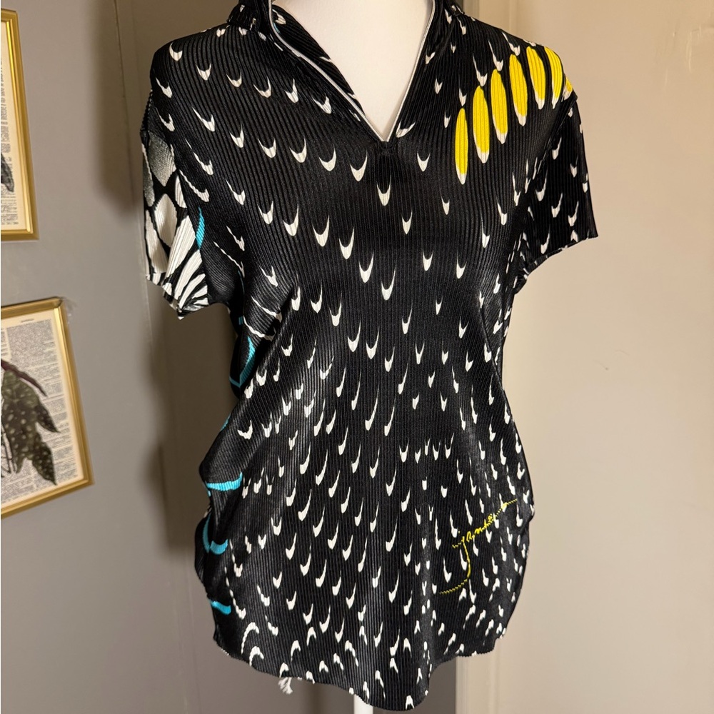 Jamie Sadock Black and Yellow‎ Patterned Top